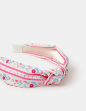 Girls Floral Print Knot Headband, , large