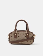 Heart Houndstooth Bowler Bag, , large