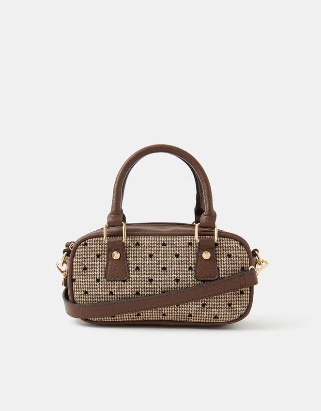 Heart Houndstooth Bowler Bag, , large