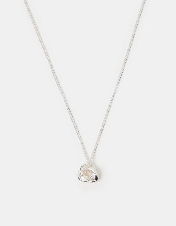 Knot Pendant Necklace, Silver (SILVER), large