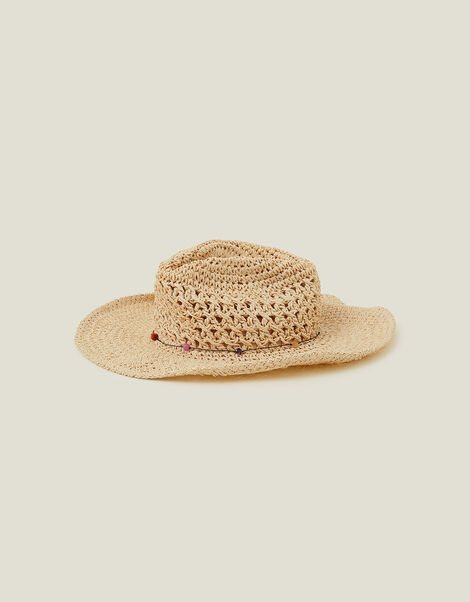 Loose Weave Straw Hat, Natural (NATURAL), large