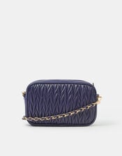 Small Ruched Crossbody Bag, Blue (NAVY), large