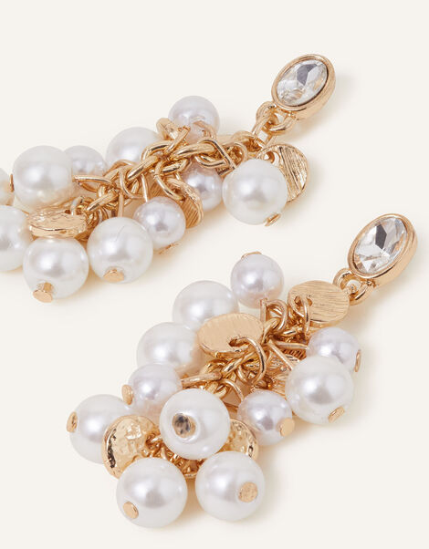 Pearly Cluster Drop Earring, , large