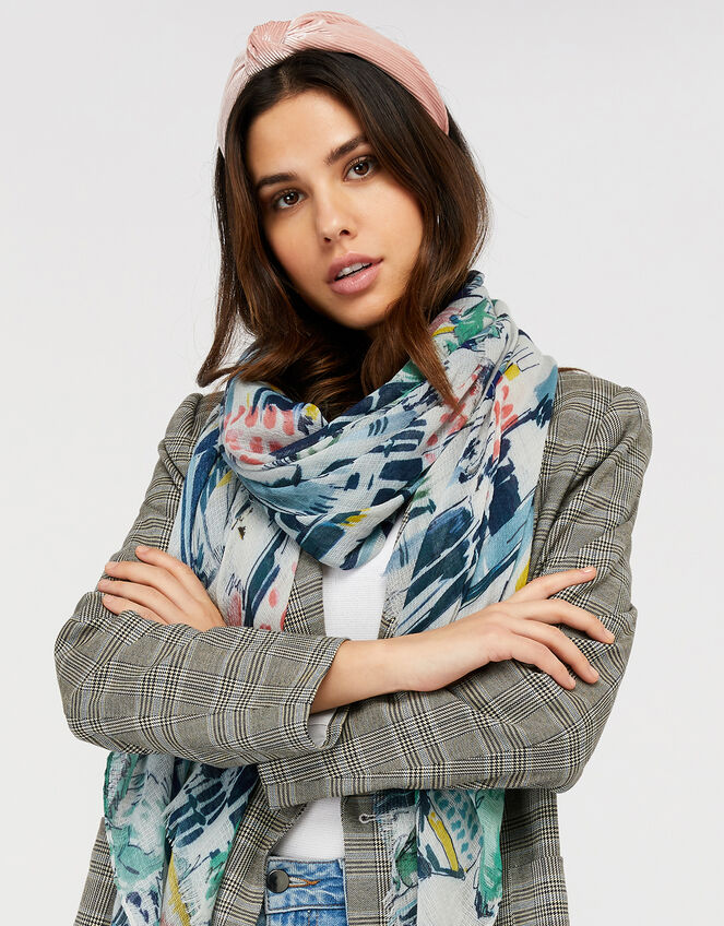 Tuscany Printed Scarf in Recycled Polyester, , large