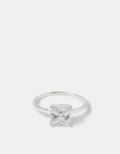 Sterling Silver Princess Cut Engagement Ring, Silver (ST SILVER), large