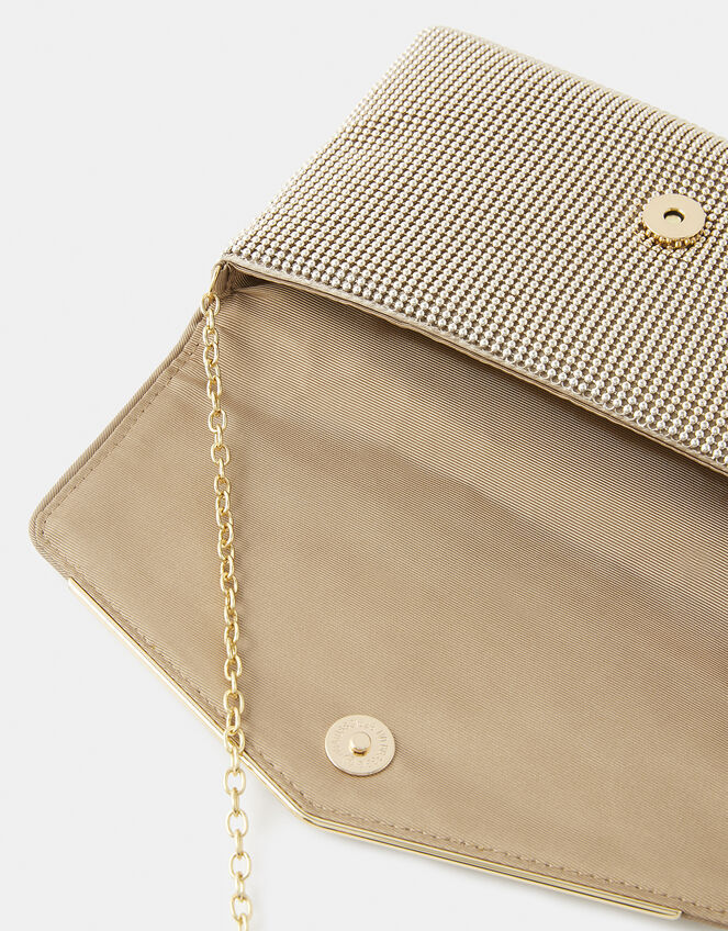 Embellished Envelope Clutch Bag, Gold (GOLD), large