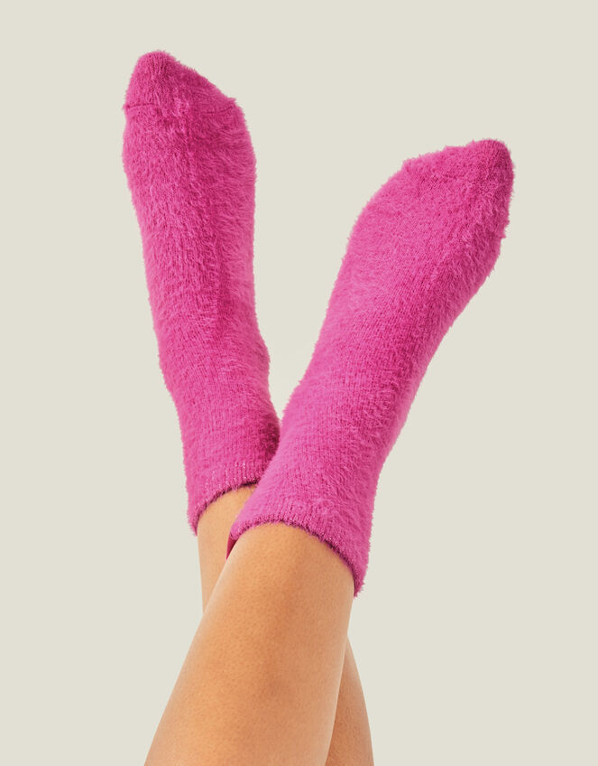 Cosy Fluffy Socks, Pink (PINK), large