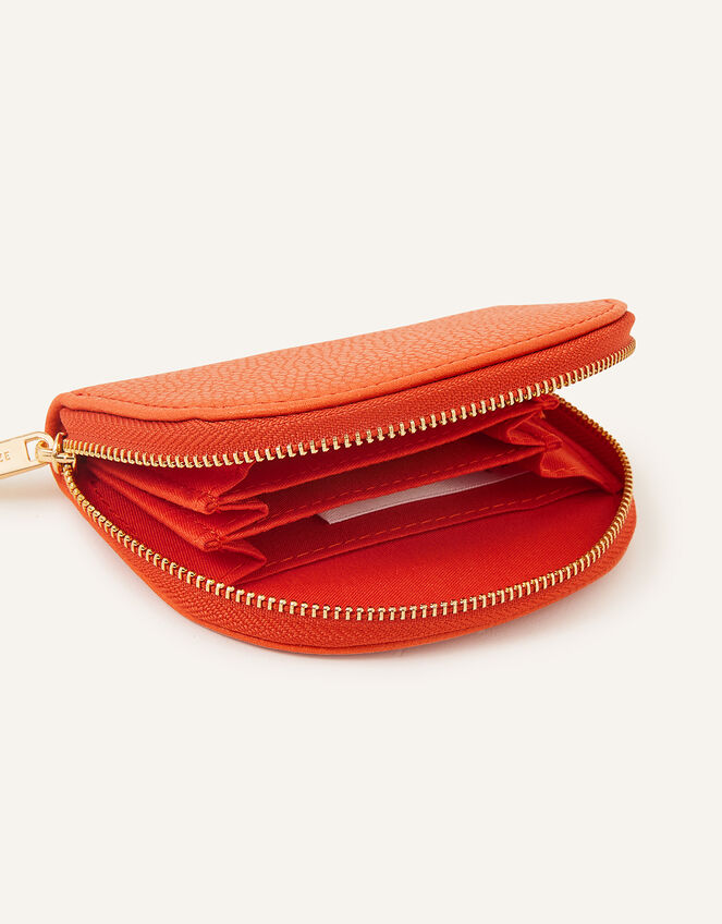 Crescent Zip Coin Purse, Orange (ORANGE), large