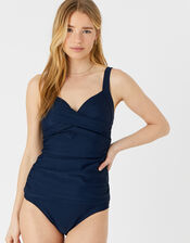 Ruched Bikini Briefs, Blue (NAVY), large
