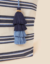 Large Stripe Beach Tote Bag, , large