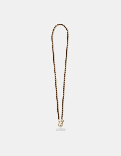 Faux Leather Chain Phone Strap, , large