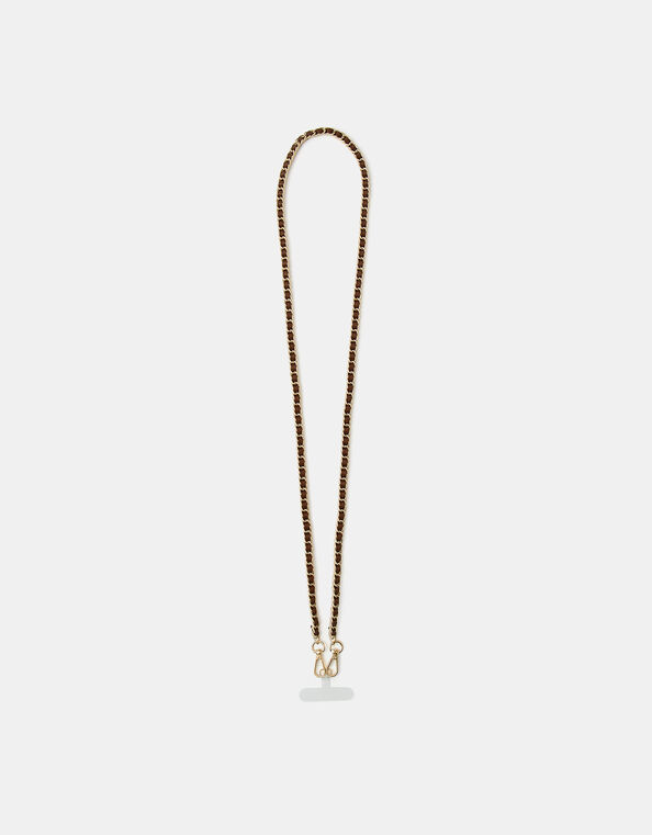 Faux Leather Chain Phone Strap, , large