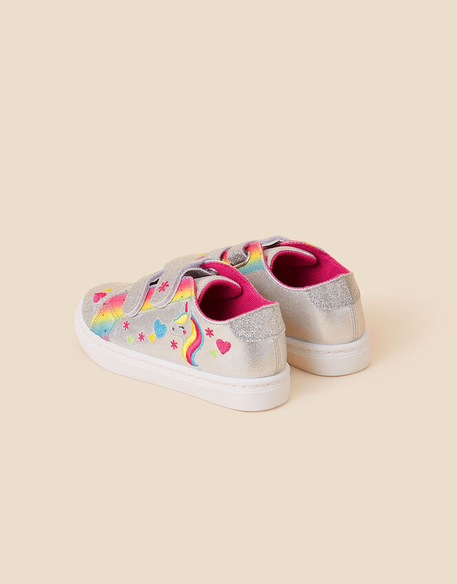 Girls Bright Metallic Unicorn Trainers, Multi (BRIGHTS-MULTI), large