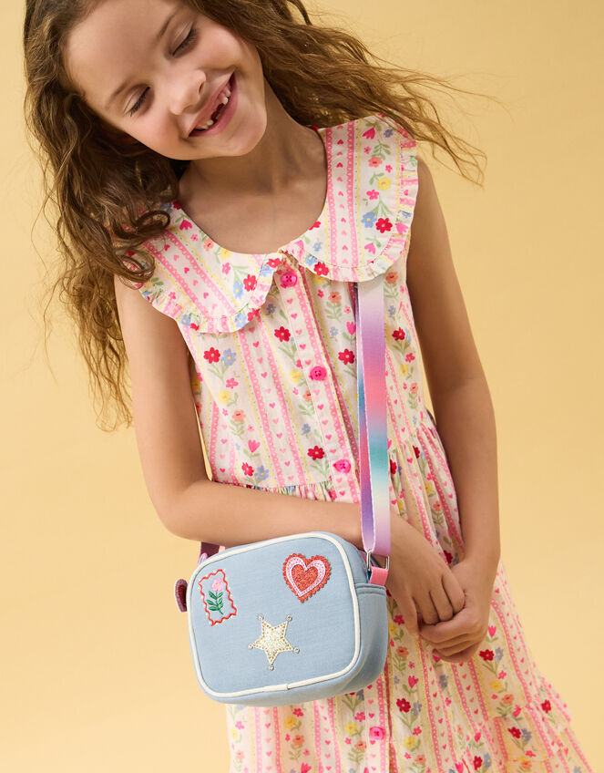 Girls Embroidered Prairie Crossbody Bag, , large