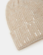 Sequin Beanie Hat, , large
