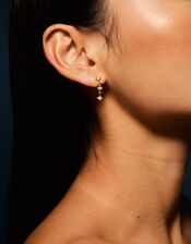 14ct Gold-Plated Diamanté Star Drop Earrings, , large