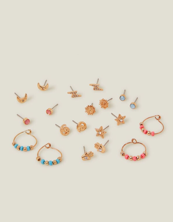 10-Pack Celestial Stud and Hoop Earrings, , large