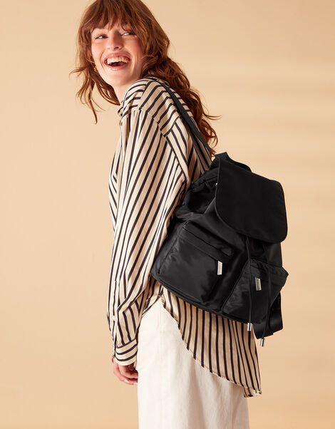 Zip Backpack in Recycled Nylon, , large