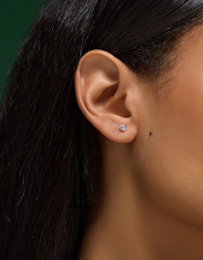 2-Pack Surgical Steel Heart Flatback Stud Earrings, , large