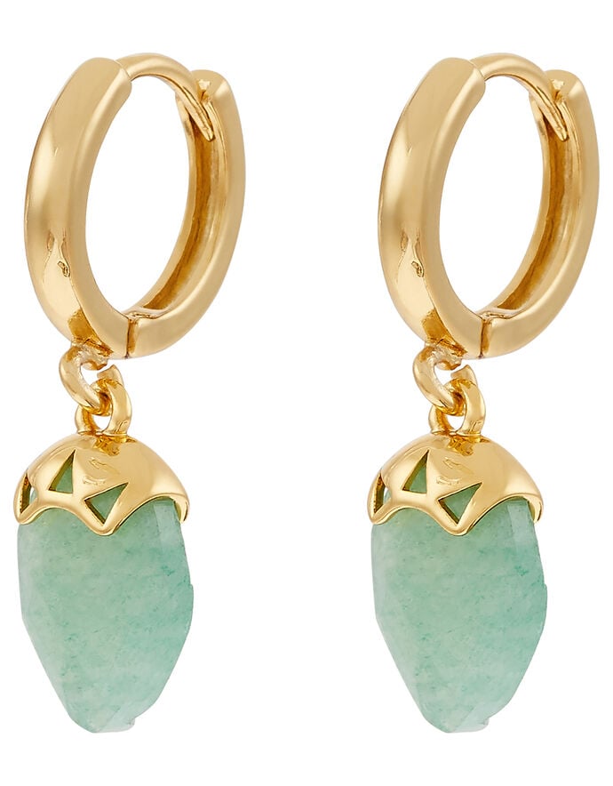 Healing Stones Aventurine Huggie Hoop Earrings | Z for Accessorize ...