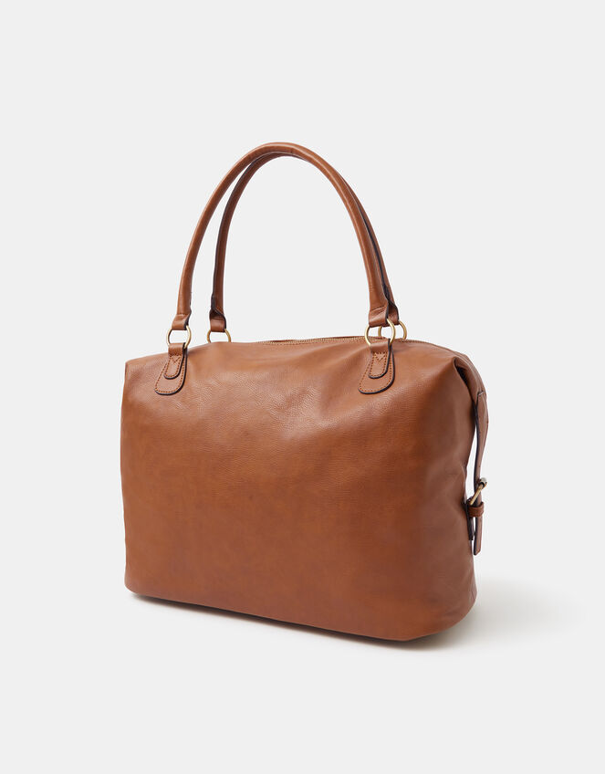 Double Zip Shoulder Bag, Tan (TAN), large