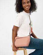 Zip Front Crossbody Bag, Pink (PINK), large