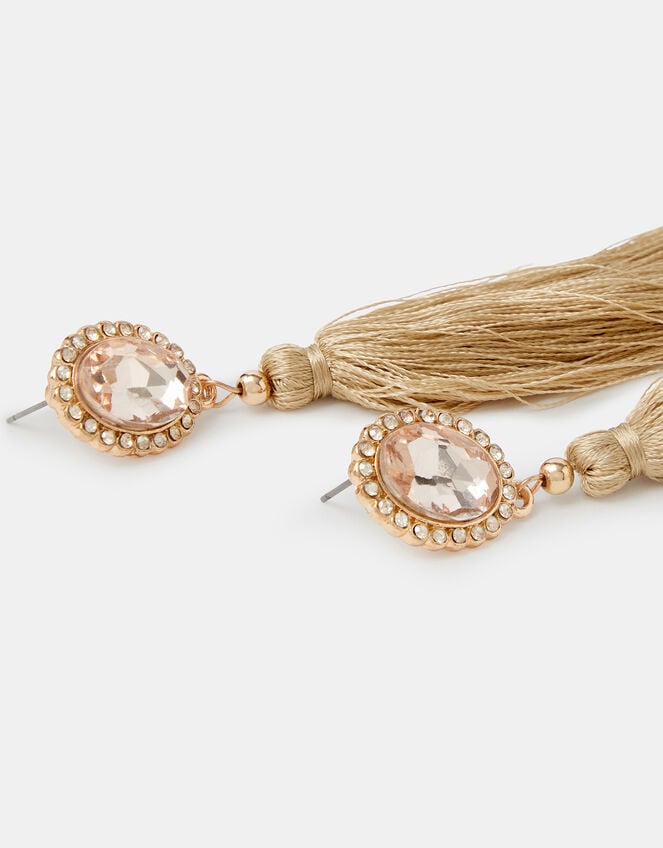 Diamant&eacute; Tassel Drop Earrings, , large