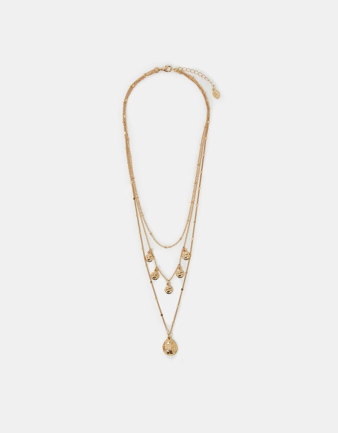 Triple Layered Disc Necklace, , large
