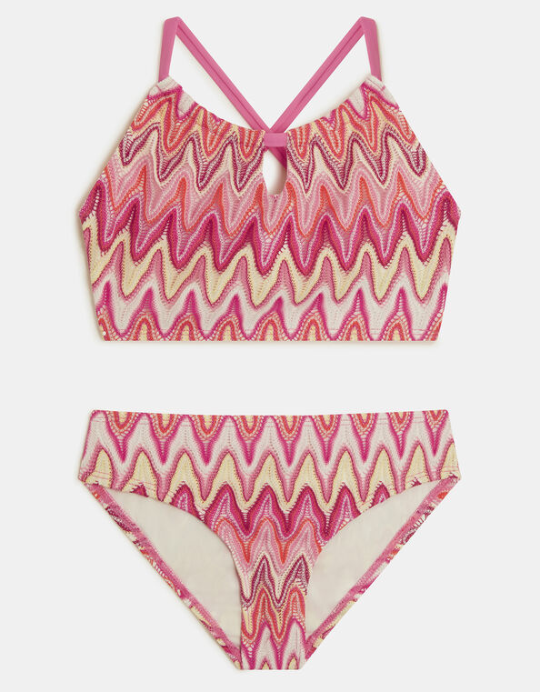 Girls Crochet Bralette Bikini Set, Multi (BRIGHTS MULTI), large