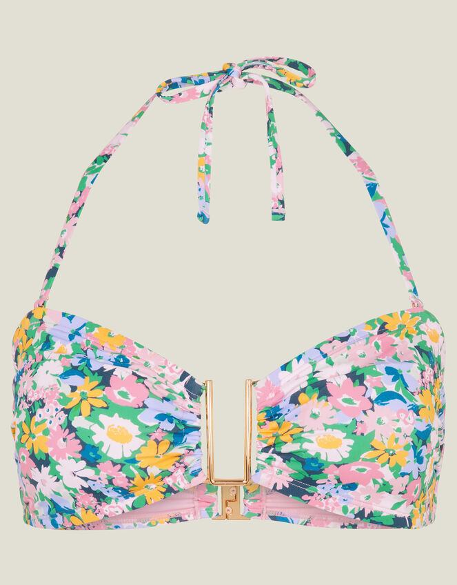 Ditsy Floral Bandeau Bikini Top, Multi (BRIGHTS MULTI), large