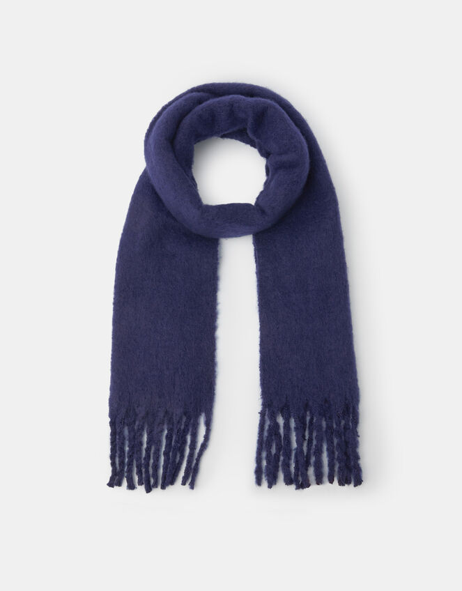 Super Soft Plain Scarf, Blue (NAVY), large