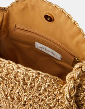 Metallic Shell Macram&eacute; Crossbody Bag, , large