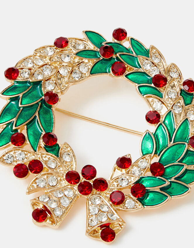 Christmas Wreath Brooch, , large