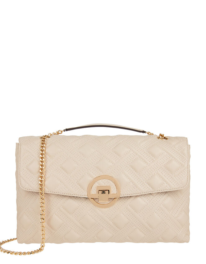 Ayda Oversized Quilted Shoulder Bag, Cream (CREAM), large