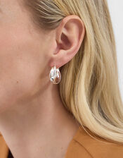 2-Pack Sterling Silver-Plated Twisted Hoop Earrings, , large