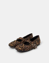Leopard Print Buckle Ballet Flats, Leopard (LEOPARD), large