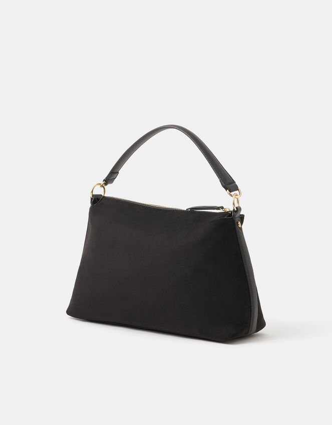 Slouchy Suedette Handbag, Black (BLACK), large