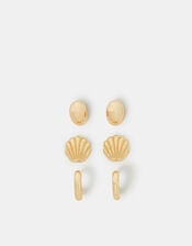 3-Pack Mermaid Stud and Hoop Earrings, , large