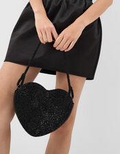 Beaded Heart Shoulder Bag, , large