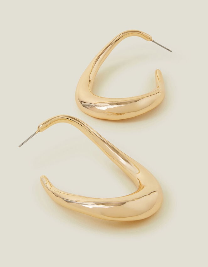 Chunky Hoop Drop Earrings, Gold (GOLD), large