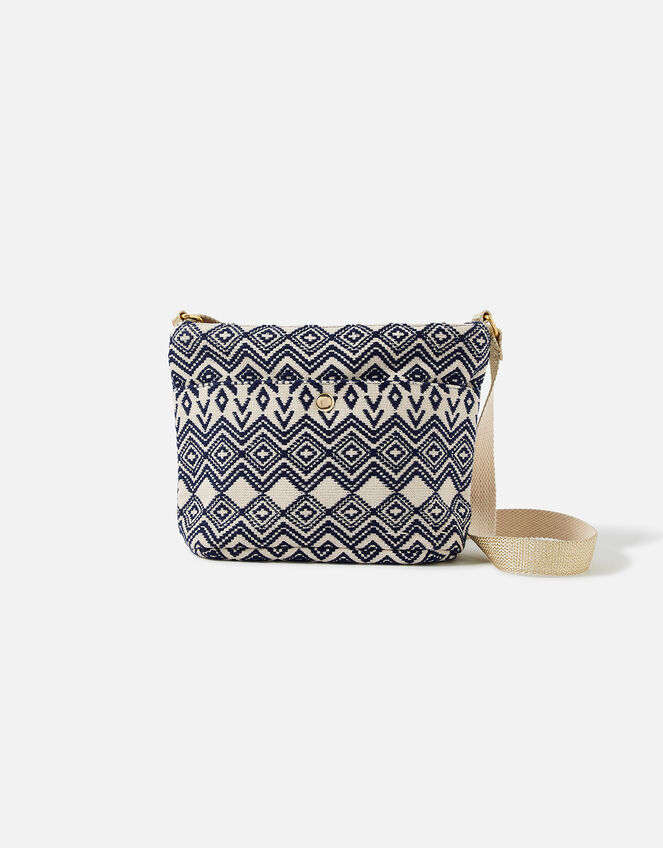Woven Aztec Cross-Body Bag, , large
