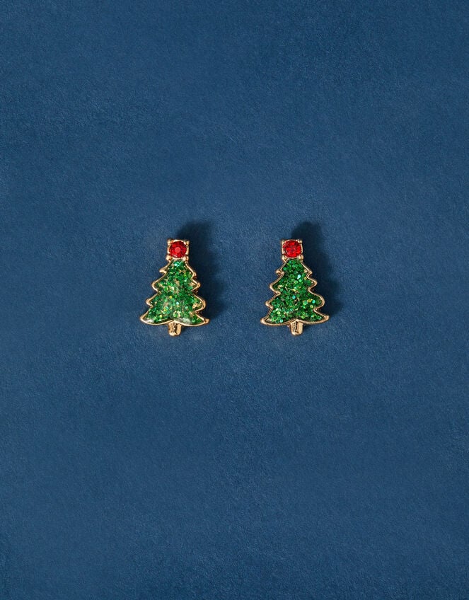 Christmas Tree Stud Earrings, , large