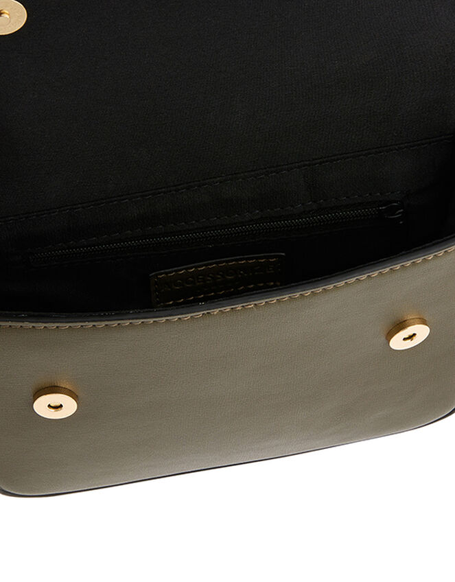 Faux Leather Belt Bag, Green (KHAKI), large