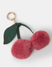 Fluffy Cherry Bag Charm, , large