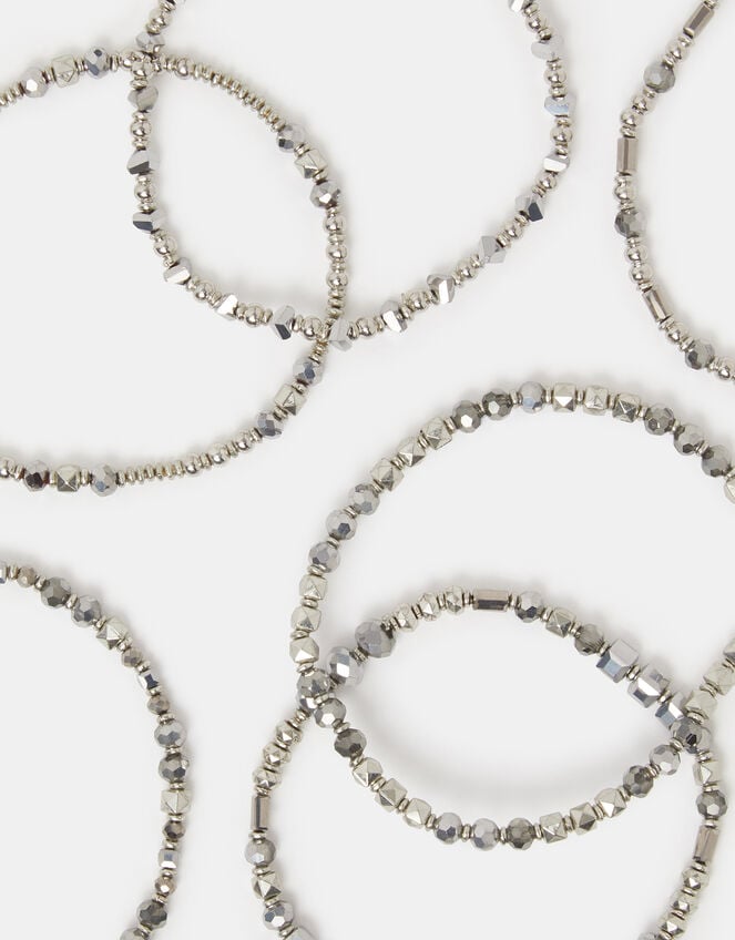 Metallic Bead Stretch Bracelet Multipack, , large