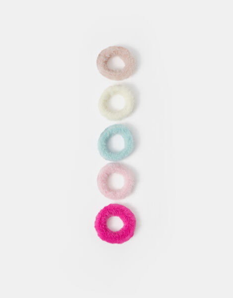 5-Pack Girls Fluffy Hair Bands, , large