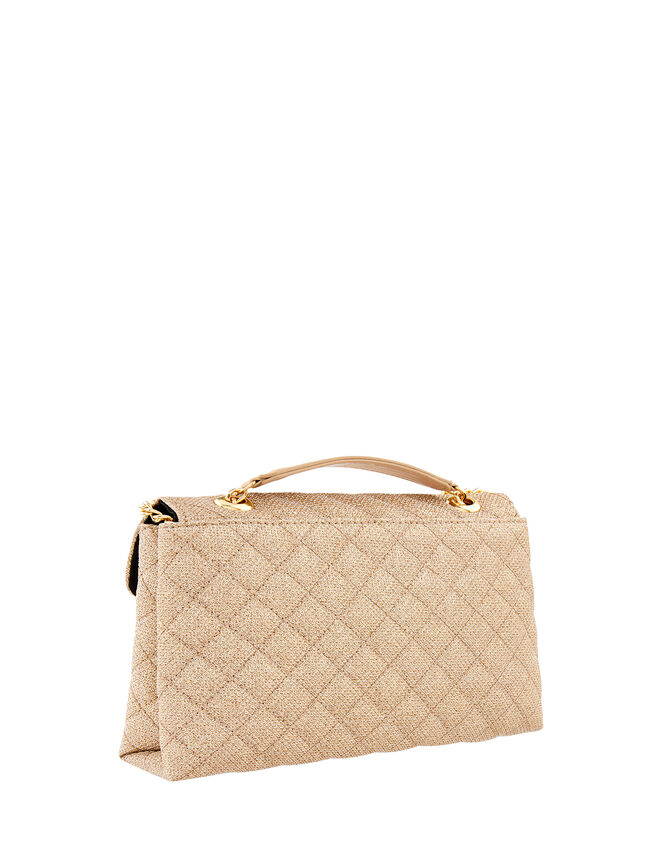 Ayda Quilted Metallic Shoulder Bag, Metalic (METALLICS), large
