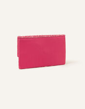 Classic Beaded Hand Embellished Clutch, Orange (CORAL), large