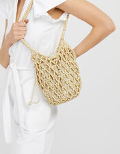 Beaded Shoulder Bag with Drawstring Pouch, , large