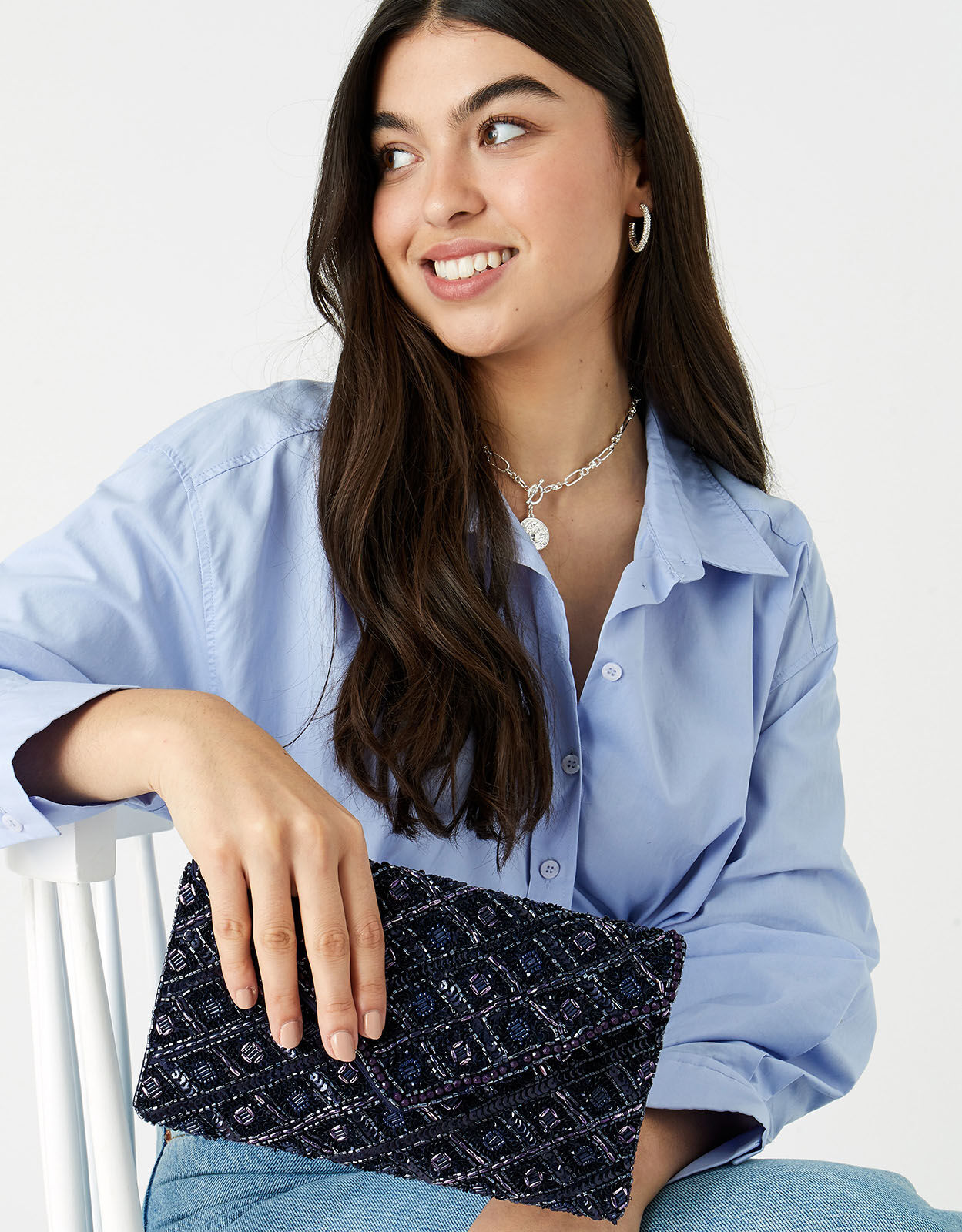 Accessorize embellished clutch shop